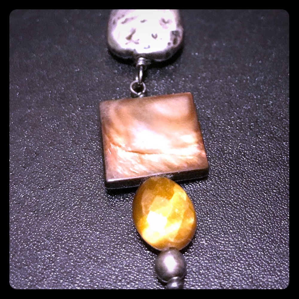 Silpada tiger eye mother of pearl necklace